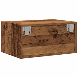 vidaXL Wall-mounted Bedside Cabinet with LED Lights Old Wood cabinet - Additional view 8