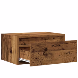 vidaXL Wall-mounted Bedside Cabinet with LED Lights Old Wood cabinet - Additional view 9