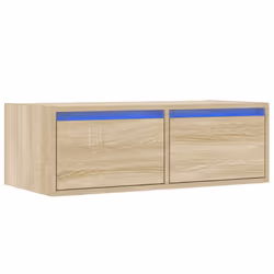 vidaXL TV Cabinet with LED Lights Sonoma Oak 75x35.5x25 cm TV stand - Additional view 2