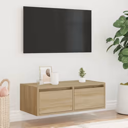 vidaXL TV Cabinet with LED Lights Sonoma Oak 75x35.5x25 cm TV stand - Additional view 3