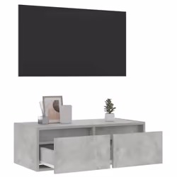 vidaXL TV Cabinet with LED Lights Concrete Grey 75x35.5x25 cm TV stand - Additional view 4