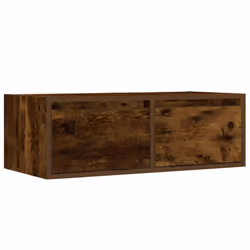 vidaXL TV Cabinet with LED Lights Smoked Oak 75x35.5x25 cm TV stand - Additional view 5