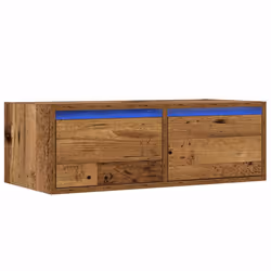 vidaXL TV Cabinet with LED Lights Old Wood 75x35.5x25 cm TV stand - Additional view 2