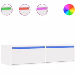 vidaXL TV Cabinet with LED Lights White 100X35.5x25 cm TV stand - Additional view 2