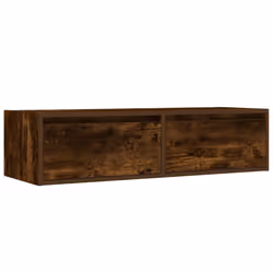 vidaXL TV Cabinet with LED Lights Smoked Oak 100X35.5x25 cm TV stand - Additional view 2