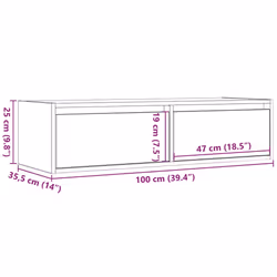 vidaXL TV Cabinet with LED Lights Smoked Oak 100X35.5x25 cm TV stand - Additional view 4
