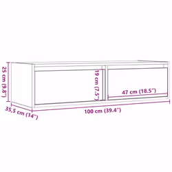 vidaXL TV Cabinet with LED Lights Old Wood 100X35.5x25 cm TV stand - Additional view 3