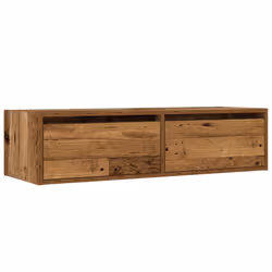 vidaXL TV Cabinet with LED Lights Old Wood 100X35.5x25 cm TV stand - Additional view 5