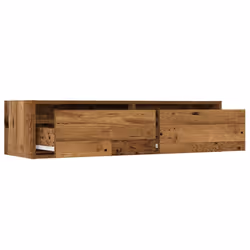 vidaXL TV Cabinet with LED Lights Old Wood 100X35.5x25 cm TV stand - Additional view 9