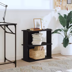 vidaXL Bookcase 3-Tier Black 60x30x60 cm Engineered Wood bookshelf book case
