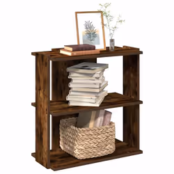 vidaXL Bookcase 3-Tier Smoked Oak 60x30x60 cm Engineered Wood bookshelf