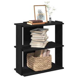 vidaXL Bookcase 3-Tier Black 60x30x80 cm Engineered Wood bookshelf book case