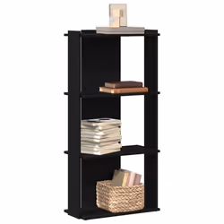vidaXL Bookcase 3-Tier Black 60x30x120 cm Engineered Wood bookshelf book case