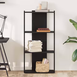 vidaXL Bookcase 3-Tier Black 60x30x120 cm Engineered Wood bookshelf book case