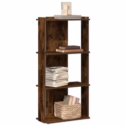 vidaXL Bookcase 3-Tier Smoked Oak 60x30x120 cm Engineered Wood bookshelf
