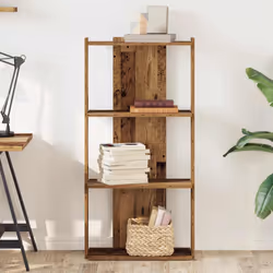 vidaXL Bookcase 3-Tier Old Wood 60x30x120 cm Engineered Wood bookshelf - Additional view 2