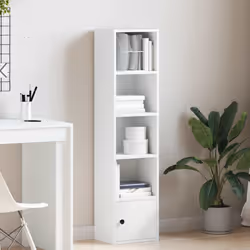 vidaXL Bookcase White 31x24x127 cm Engineered Wood bookshelf book case
