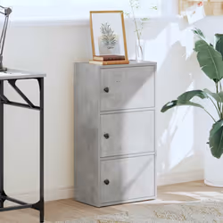 vidaXL Bookcase Concrete Grey 40x24x77 cm Engineered Wood bookshelf book case