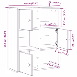 vidaXL Bookcase Bookshelf Cabinet Storage Shelf Book Stand Engineered Wood - smoked oak, 76.5 cm/ 60 cm - Additional view 3