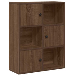 vidaXL Bookcase Bookshelf Cabinet Storage Shelf Book Stand Engineered Wood - brown oak, 76.5 cm/ 60 cm