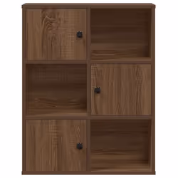 vidaXL Bookcase Bookshelf Cabinet Storage Shelf Book Stand Engineered Wood - brown oak, 76.5 cm/ 60 cm - Additional view 4