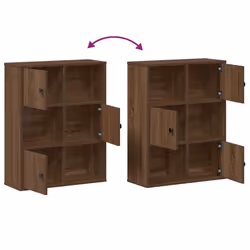 vidaXL Bookcase Bookshelf Cabinet Storage Shelf Book Stand Engineered Wood - brown oak, 76.5 cm/ 60 cm - Additional view 7