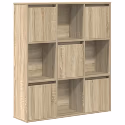 vidaXL Bookcase Bookshelf Cabinet Storage Shelf Book Stand Engineered Wood - sonoma oak, 101.5 cm/ 89 cm