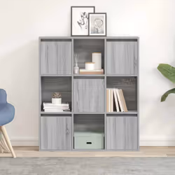 vidaXL Bookcase Bookshelf Cabinet Storage Shelf Book Stand Engineered Wood - grey sonoma, 101.5 cm/ 89 cm
