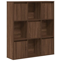 vidaXL Bookcase Bookshelf Cabinet Storage Shelf Book Stand Engineered Wood - brown oak, 101.5 cm/ 89 cm