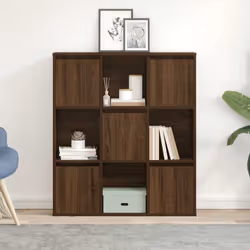 vidaXL Bookcase Bookshelf Cabinet Storage Shelf Book Stand Engineered Wood - brown oak, 101.5 cm/ 89 cm
