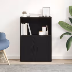 vidaXL Bookcase Black Oak 60x24x85 cm Engineered Wood bookshelf book case