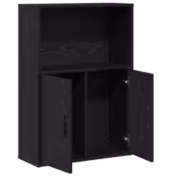 vidaXL Bookcase Black Oak 60x24x85 cm Engineered Wood bookshelf book case - Additional view 4