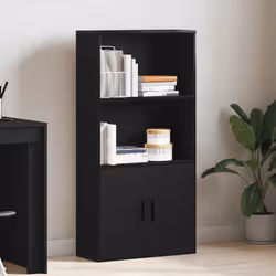 vidaXL Bookcase Sonoma Oak 60x24x120 cm Engineered Wood bookshelf book case - black