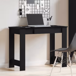 vidaXL Desk Concrete Grey 100x45x75 cm Engineered Wood office desk study desk - black