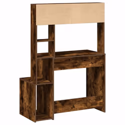 vidaXL Desk with Shelves Writing Compter Table Study Desk Engineered Wood - smoked oak - Additional view 5