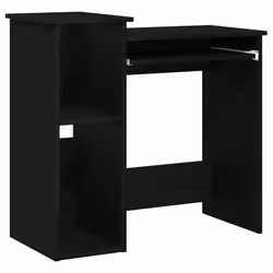 vidaXL Desk with Shelves White 84x40x78 cm Engineered Wood office desk - black