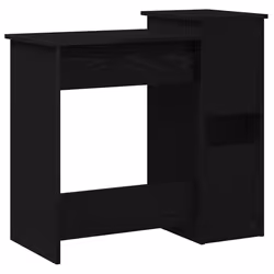 vidaXL Desk with Shelves White 84x40x78 cm Engineered Wood office desk - black - Additional view 6