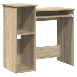 vidaXL Desk with Shelves White 84x40x78 cm Engineered Wood office desk - sonoma oak
