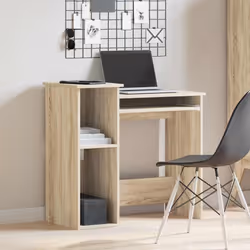 vidaXL Desk with Shelves White 84x40x78 cm Engineered Wood office desk - sonoma oak
