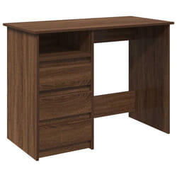 vidaXL Desk Writing Table Working Desk Study Computer Desk Engineered Wood - brown oak