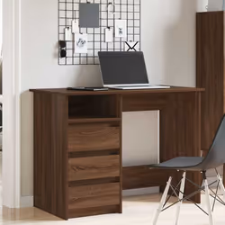 vidaXL Desk Writing Table Working Desk Study Computer Desk Engineered Wood - brown oak