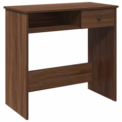 vidaXL Desk White 80x40x75 cm Engineered Wood office desk study desk - brown oak