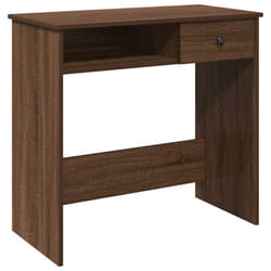 vidaXL Desk White 80x40x75 cm Engineered Wood office desk study desk - brown oak