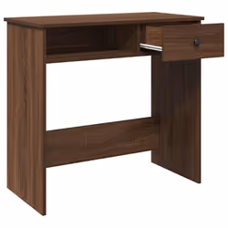vidaXL Desk White 80x40x75 cm Engineered Wood office desk study desk - brown oak - Additional view 4