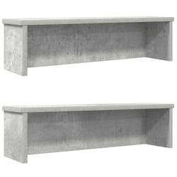vidaXL Kitchen Racks Stackable Storage Shelf Counter Shelf Cabinet Organizer - concrete grey, 60 x 15 x 16 cm/ 2 pcs