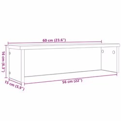 vidaXL Kitchen Racks Stackable Storage Shelf Counter Shelf Cabinet Organizer - smoked oak, 60 x 15 x 16 cm/ 2 pcs