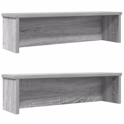 vidaXL Kitchen Racks Stackable Storage Shelf Counter Shelf Cabinet Organizer - grey sonoma, 60 x 15 x 16 cm/ 2 pcs