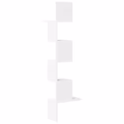 vidaXL Wall Corner Shelf Wall Rack Wall-mounted Storage Shelf Engineered Wood - white - Additional view 5