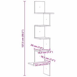 vidaXL Wall Corner Shelf Wall Rack Wall-mounted Storage Shelf Engineered Wood - black