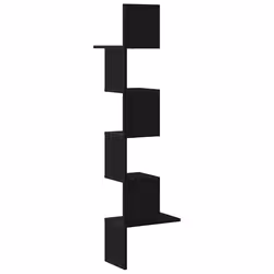 vidaXL Wall Corner Shelf Wall Rack Wall-mounted Storage Shelf Engineered Wood - black - Additional view 5